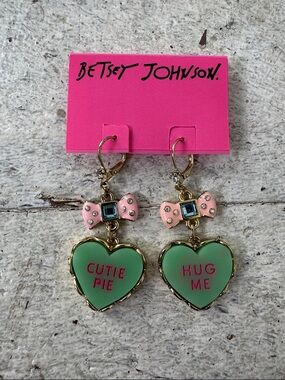 Betsy Johnson Y2k Conversation Heart Deadstock Earrings